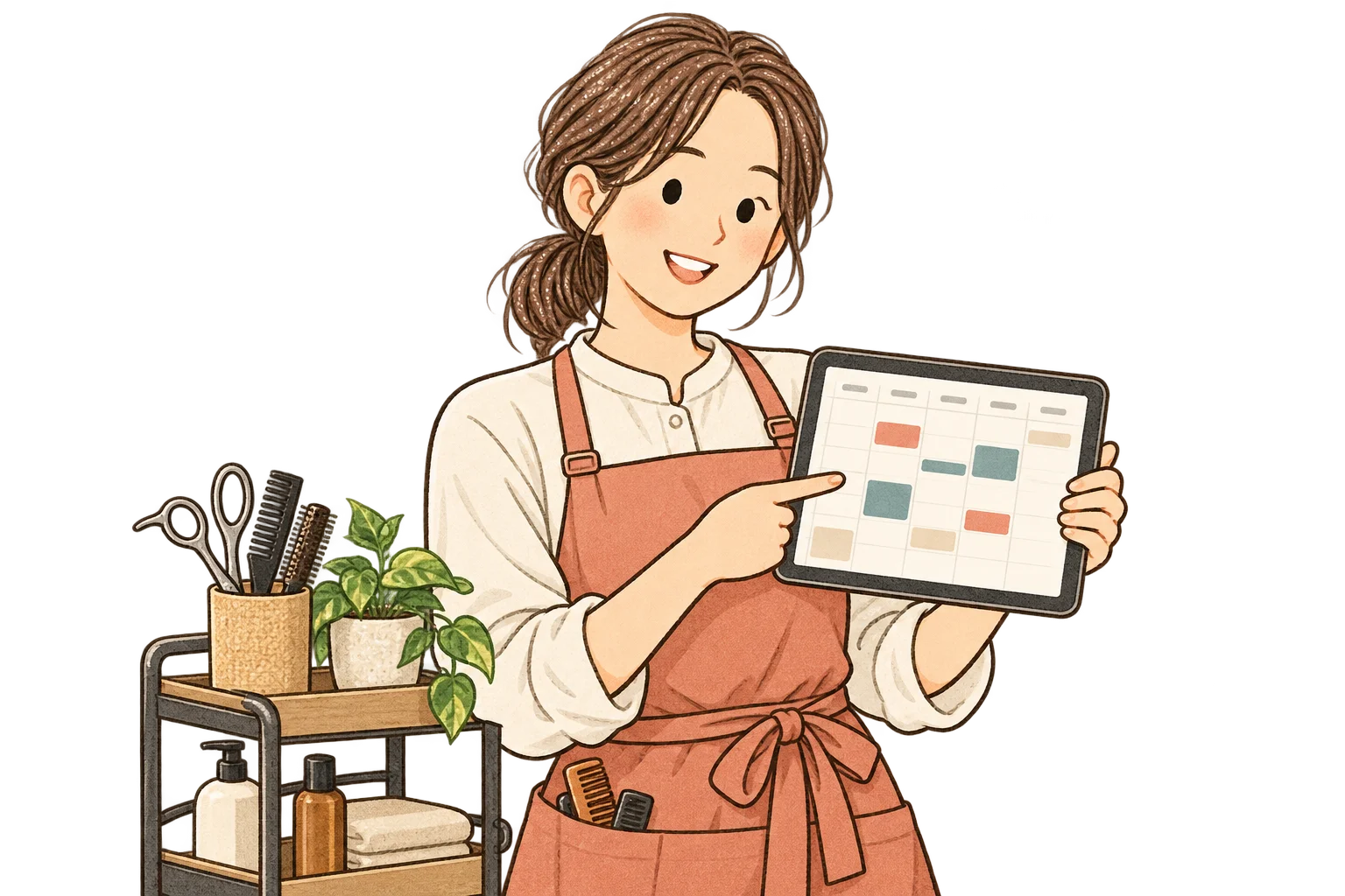 20代後半女性の美容サロンオーナーをイメージしたイラスト